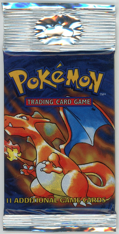 Pokemon: Sealed Base Set Booster Pack (Charizard Art) Long Crimp - Sharpie On Pack