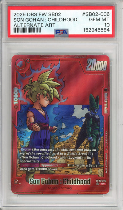 Dragon Ball Graded: Son Gohan: Childhood #SB02-006 Fusion World Manga Booster 02 (2025) Alt Art PSA 10
