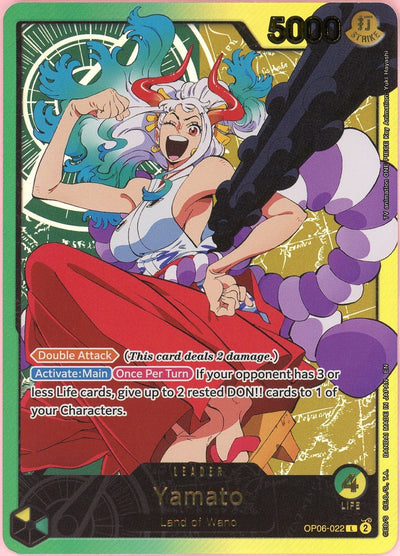 One Piece Single: Yamato OP06-022 Wings Of The Captain Leader Alt Art NM