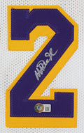 Magic Johnson Authentic Signed White Pro Style Framed Jersey BAS Witnessed 2