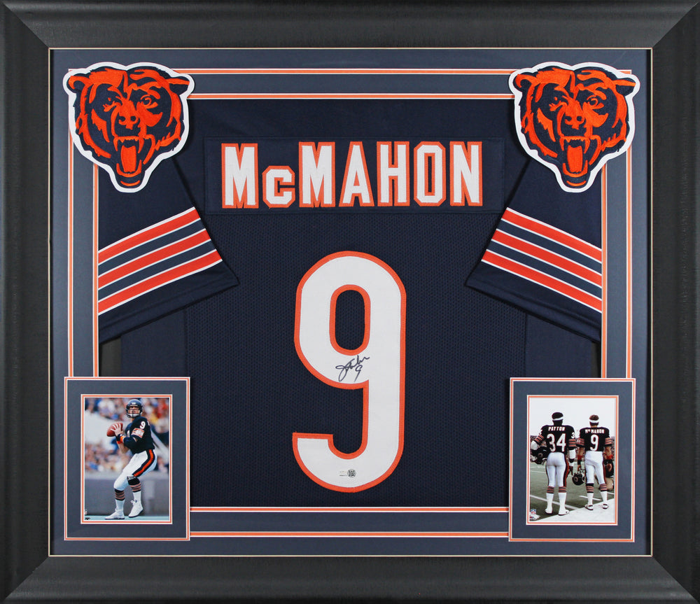 Jim McMahon Authentic Signed Navy Pro Style Framed Jersey JSA Witness