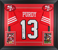 Brock Purdy Signed Red Pro Style Framed Jersey w/ Dropshadow BAS Witnessed