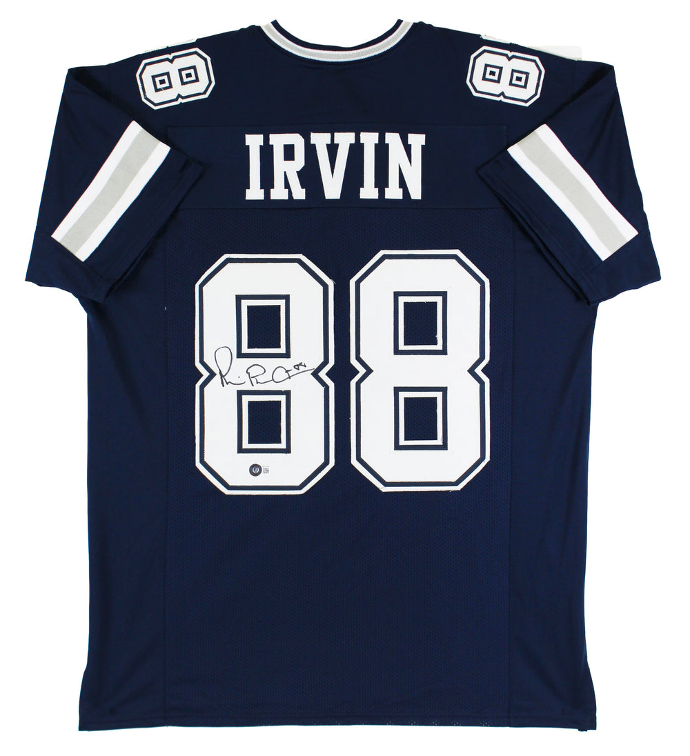 Michael Irvin Authentic Signed Navy Blue Pro Style Jersey BAS Witnessed 2