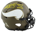 Vikings Adrian Peterson "DTN" Signed STS F/S Speed Proline Helmet W/ Case BAS W