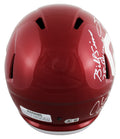 OU (4) Sims, White, Owens & Bradford Signed F/S Speed Rep Helmet W/ Case BAS Wit