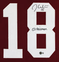 Oklahoma Jason White "03 Heisman" Signed Maroon Pro Style Framed Jersey BAS Wit