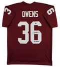 Oklahoma Steve Owens "69 Heisman" Signed Maroon Pro Style Jersey BAS Witnessed 2