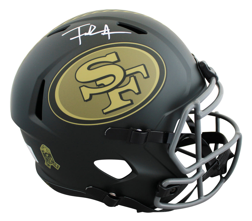 49ers Frank Gore Signed Salute To Service IV Full Size Speed Rep Helmet BAS Wit