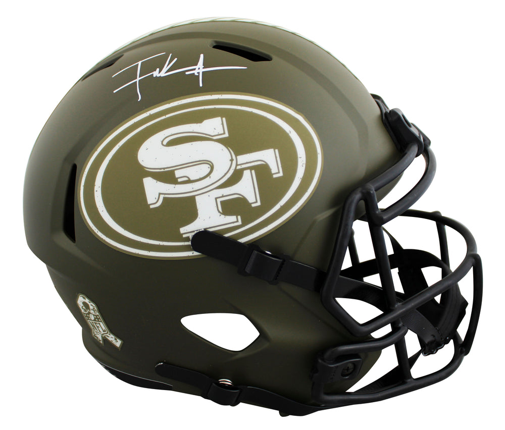 49ers Frank Gore Signed Salute To Service Full Size Speed Rep Helmet BAS Witness