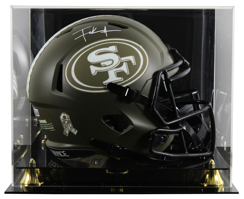 49ers Frank Gore Signed STS Full Size Speed Rep Helmet W/ Case BAS Witnessed