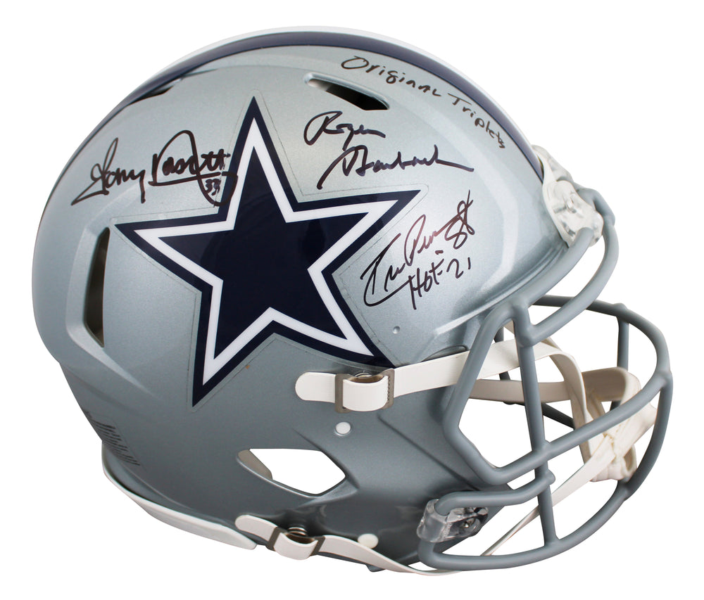 Cowboys Pearson, Staubach, Dorsett Signed F/S Speed Proline Helmet BAS #3W286898