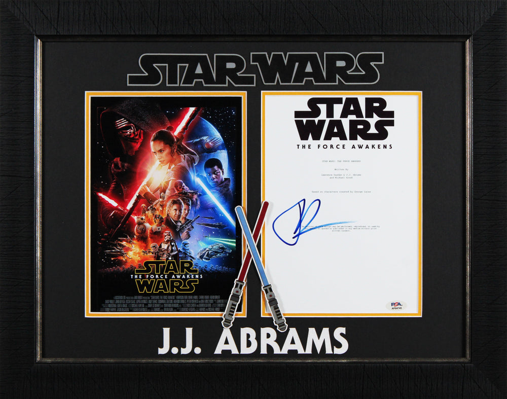 J.J. Abrams Signed & Framed Star Wars The Force Awakens Script Cover Photo BAS