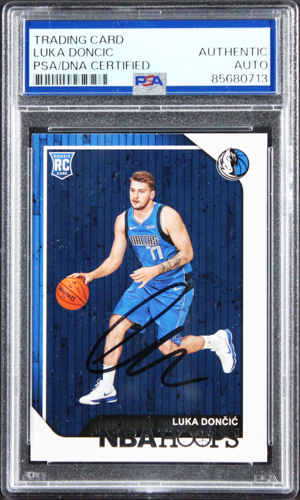 Mavericks Luka Doncic Signed 2018 Panini Hoops #268 Rookie Card PSA/DNA Slabbed
