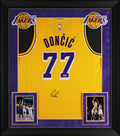 Lakers Luka Doncic Signed Yellow Nike Swingman Framed Jersey PSA/DNA #AP89097