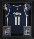 Mavericks Kyrie Irving Signed Navy Nike Swingman Framed Jersey JSA #CA34677