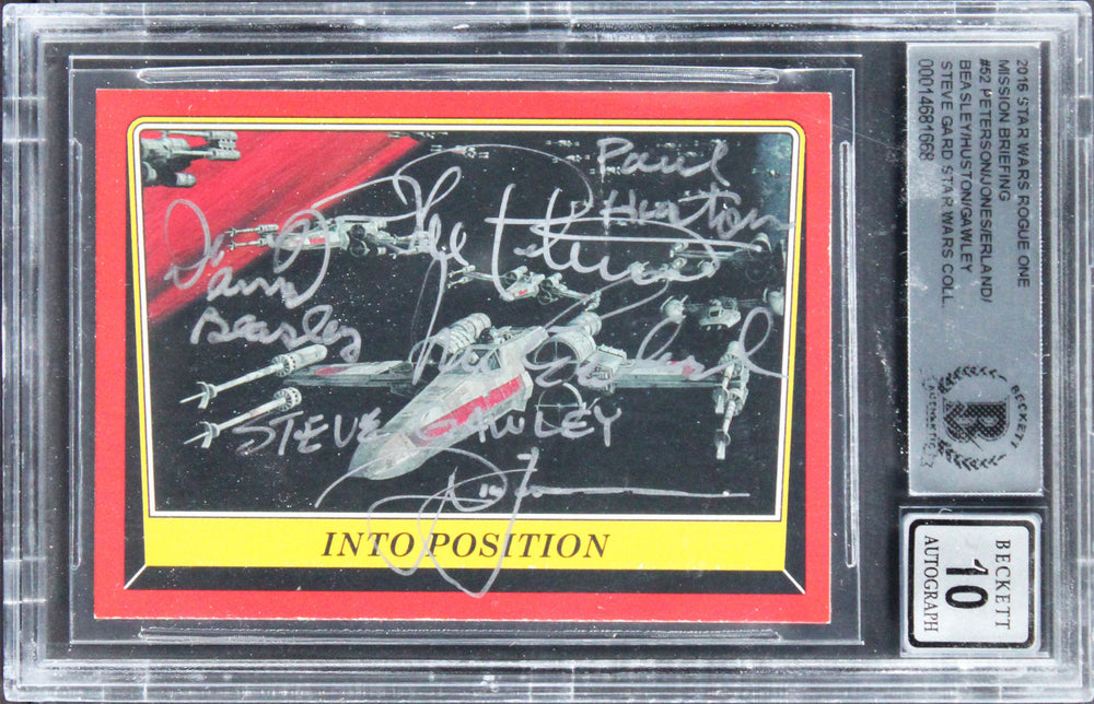 (6) Peterson +5 Signed 2016 Star Wars Rogue One MB #52 Card Auto 10! BAS Slab
