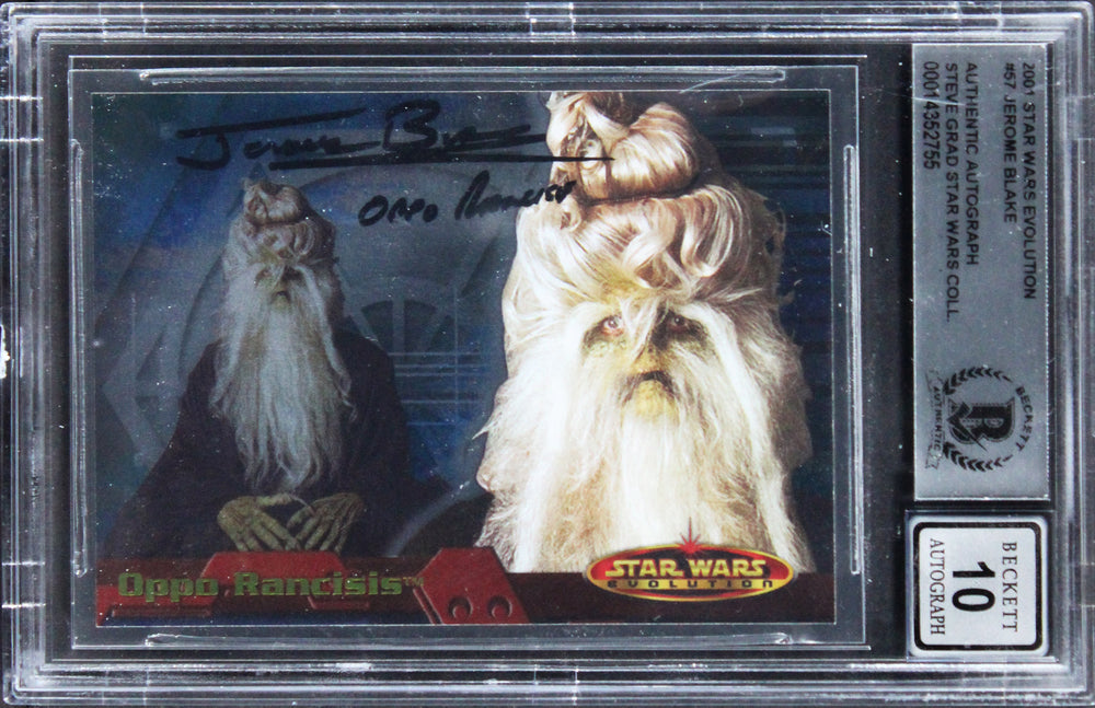 Jerome Blake "w/Insc" Signed 2001 Star Wars Evolution #57 Card Auto 10! BAS Slab