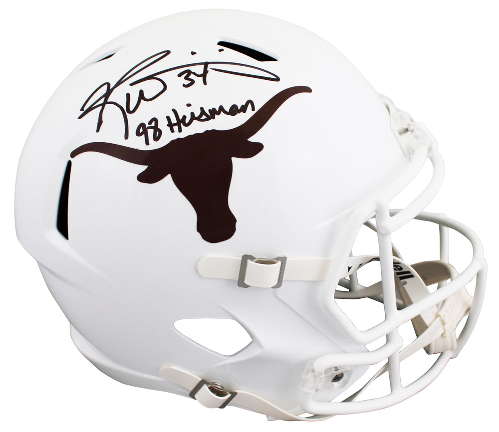 Texas Ricky Williams "98 Heisman" Signed Full Size Speed Rep Helmet JSA Witness