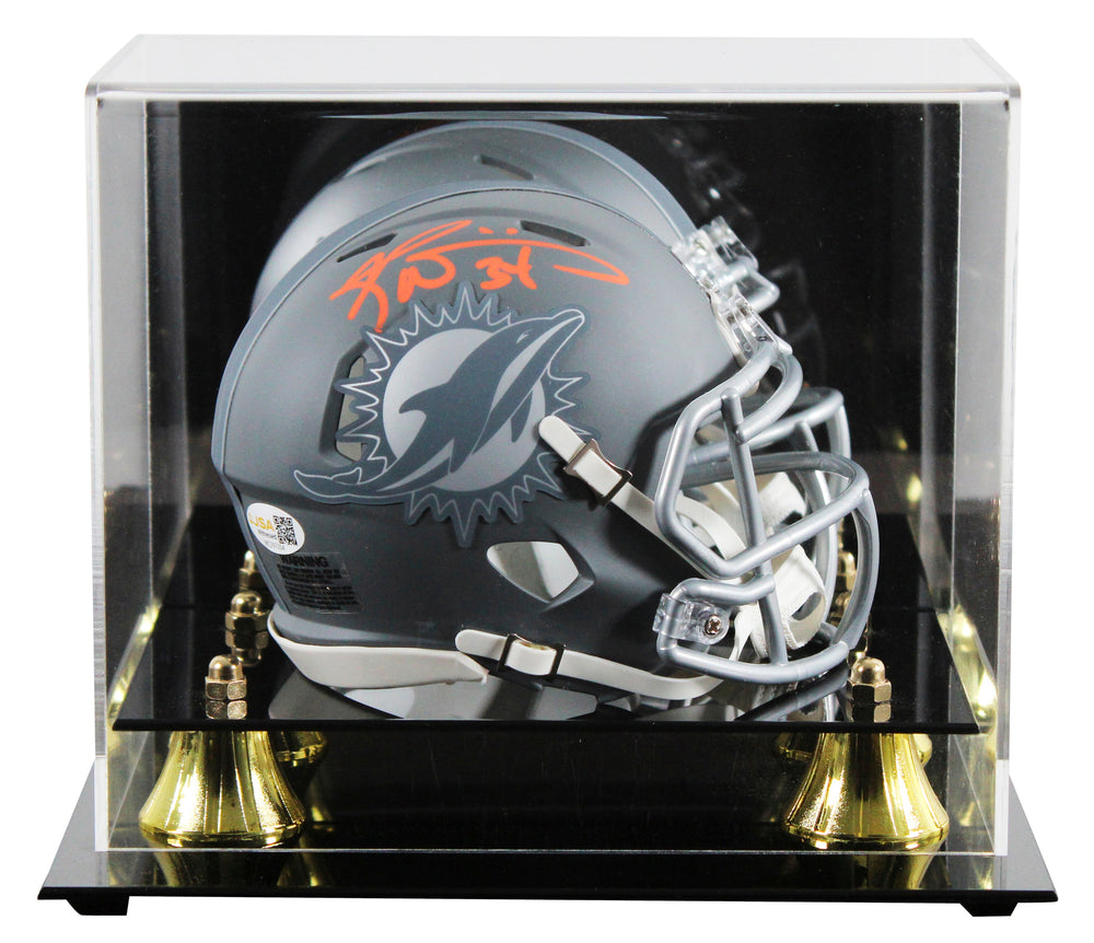 Dolphins Ricky Williams Signed Slate Speed Mini Helmet W/ Case JSA Witness