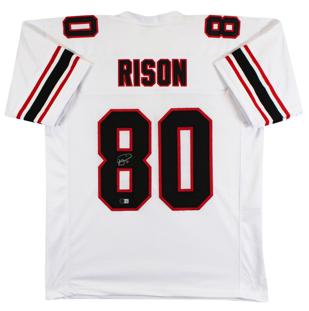 Andre Rison Authentic Signed White Pro Style Jersey Autographed BAS Witnessed