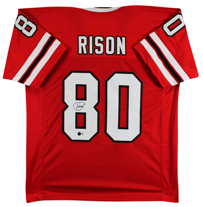 Andre Rison Authentic Signed Red Pro Style Jersey Autographed BAS Witnessed