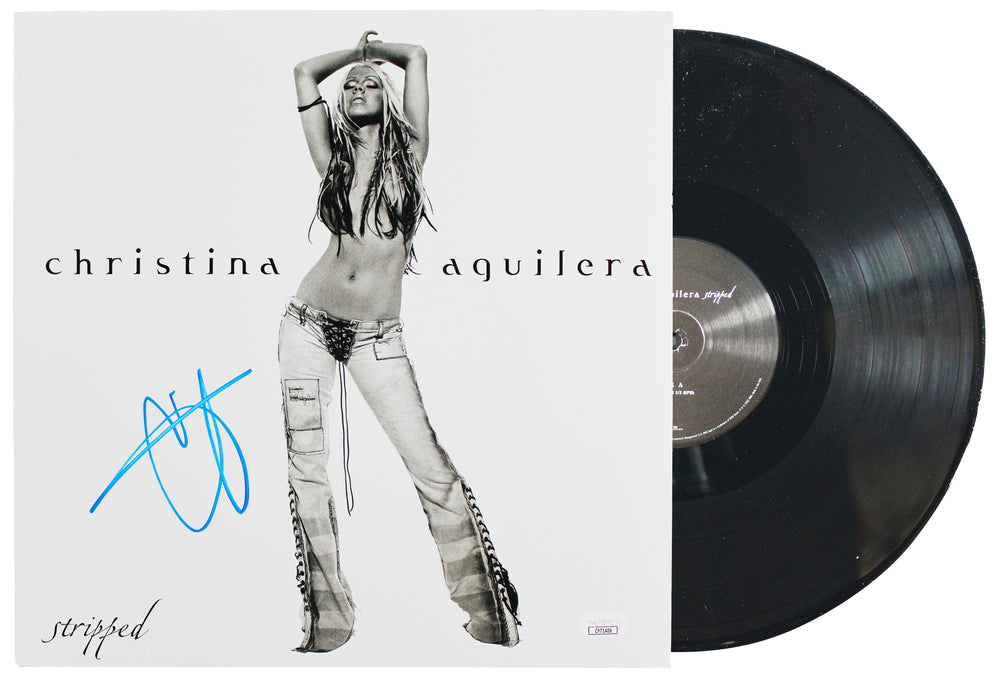 Christina Aguilera Authentic Signed Stripped Album Cover W/ Vinyl JSA #CF71406