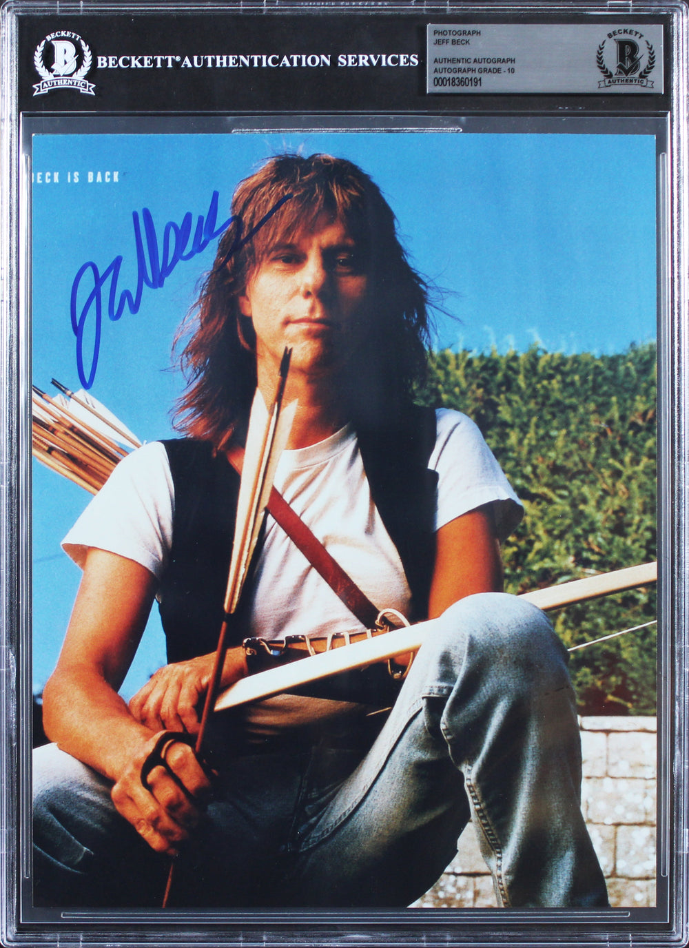 Jeff Beck The Yardbirds Authentic Signed 8x10 Vertical Photo Auto 10! BAS Slab