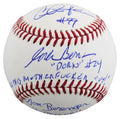 Major League (3) Sheen, Berenger & Bernsen w/ Insc Signed Oml Baseball BAS Wit 2