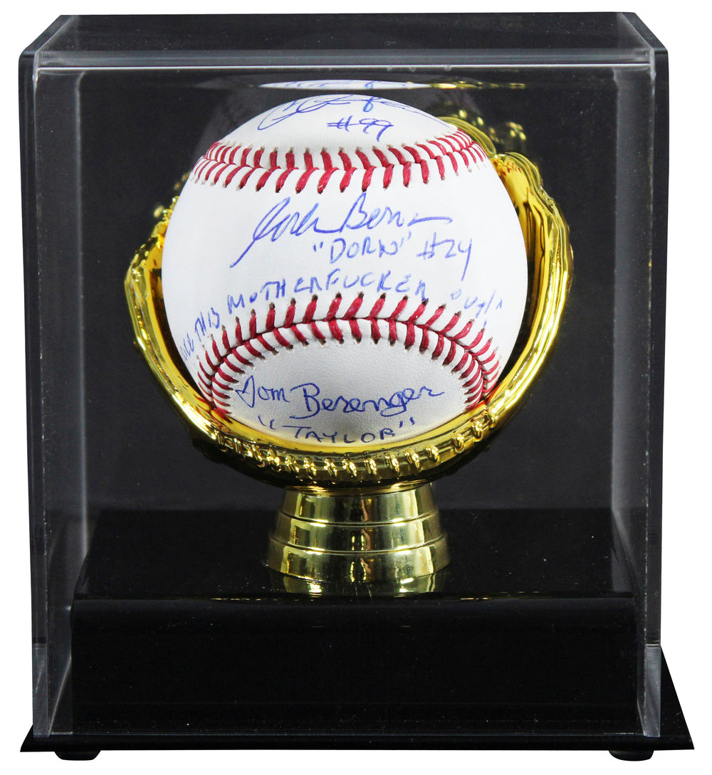 Major League (3) Sheen, Berenger & Bernsen Signed Oml Baseball W/ Case BAS Wit 2