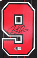 Bulls Dennis Rodman Signed Black 1995-96 M&N HWC Swingman Framed Jersey BAS W