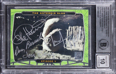 (4) Peterson +3 Signed 2007 Star Wars 30th Anniv #85 Card Auto 10! BAS Slabbed