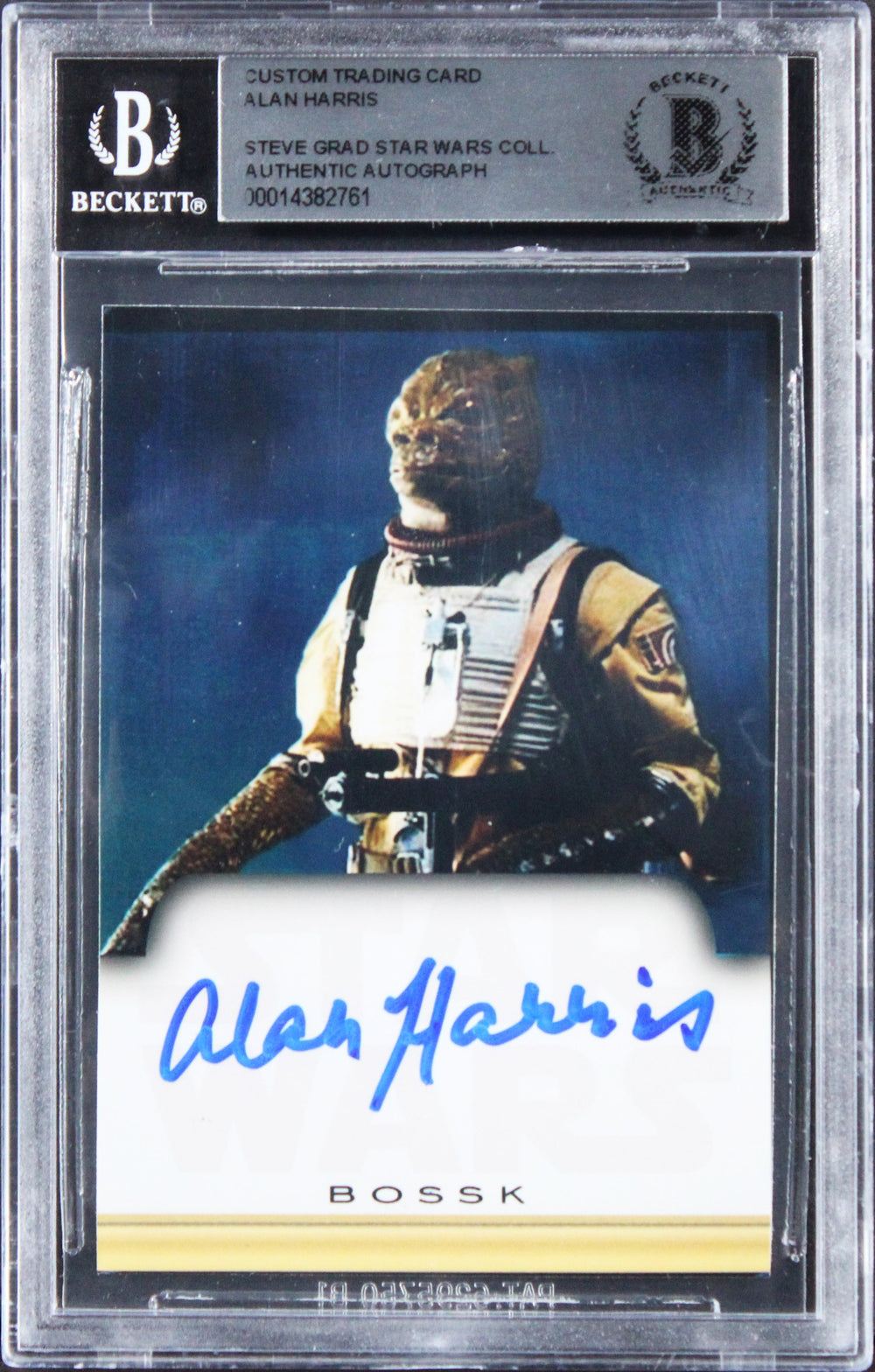 Alan Harris Star Wars Authentic Signed Custom Trading Card BAS Slabbed