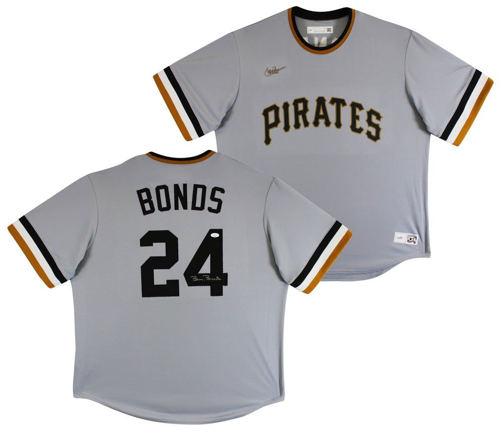 Pirates Barry Bonds Authentic Signed Grey Nike Cooperstown Collection Jersey JSA