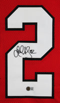 Jamal Anderson Authentic Signed Red Pro Style Jersey Autographed BAS Witnessed