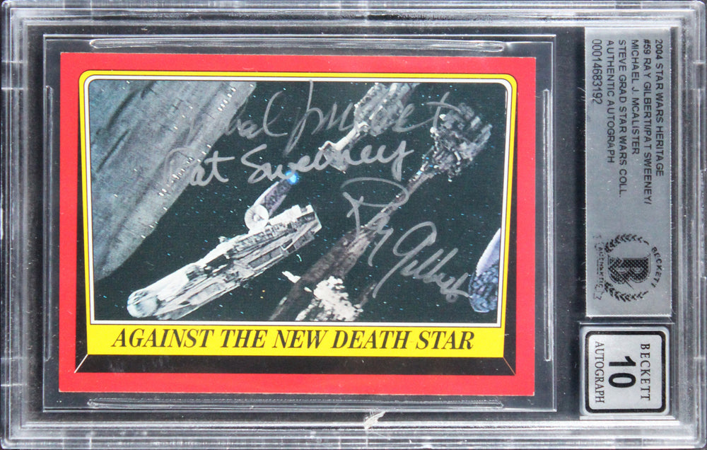 (3) Gilberti +2 Signed 2004 Star Wars Heritage #59 Card Auto 10! BAS Slabbed