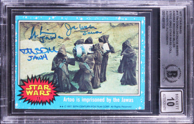(3) Donaldson +2 "Jawa" Signed 1977 Star Wars #11 Card Auto 10! BAS Slabbed