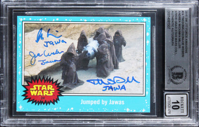 (3) Weber +2 "Jawa" Signed 2015 Star Wars JTTFA #24 Card Auto 10! BAS Slabbed