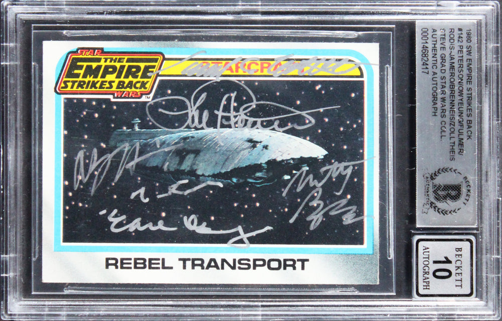 (6) Peterson +5 Signed 1980 Star Wars ESB #142 Card Auto Grade 10! BAS Slabbed