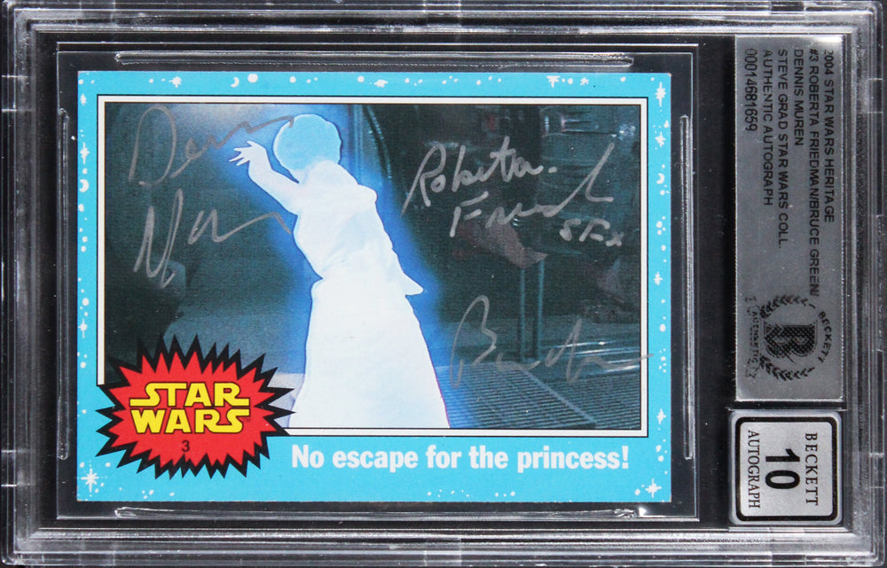 (3) Friedman +2 "SFX" Signed 2004 Star Wars Herit #3 Card Auto 10! BAS Slabbed