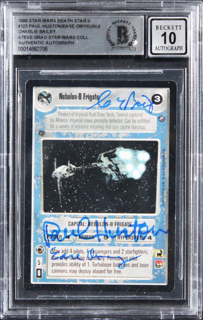 (3) Huston +2 Signed 2000 Star Wars Death Star II #123 Card Auto 10! BAS Slabbed
