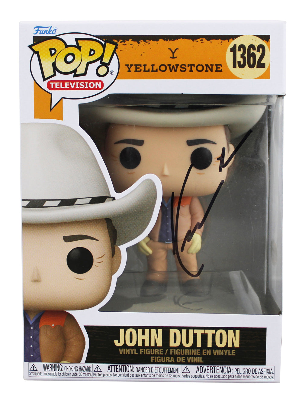 Kevin Costner Yellowstone Signed John Dutton #1362 Funko Pop Figure JSA #CK21794