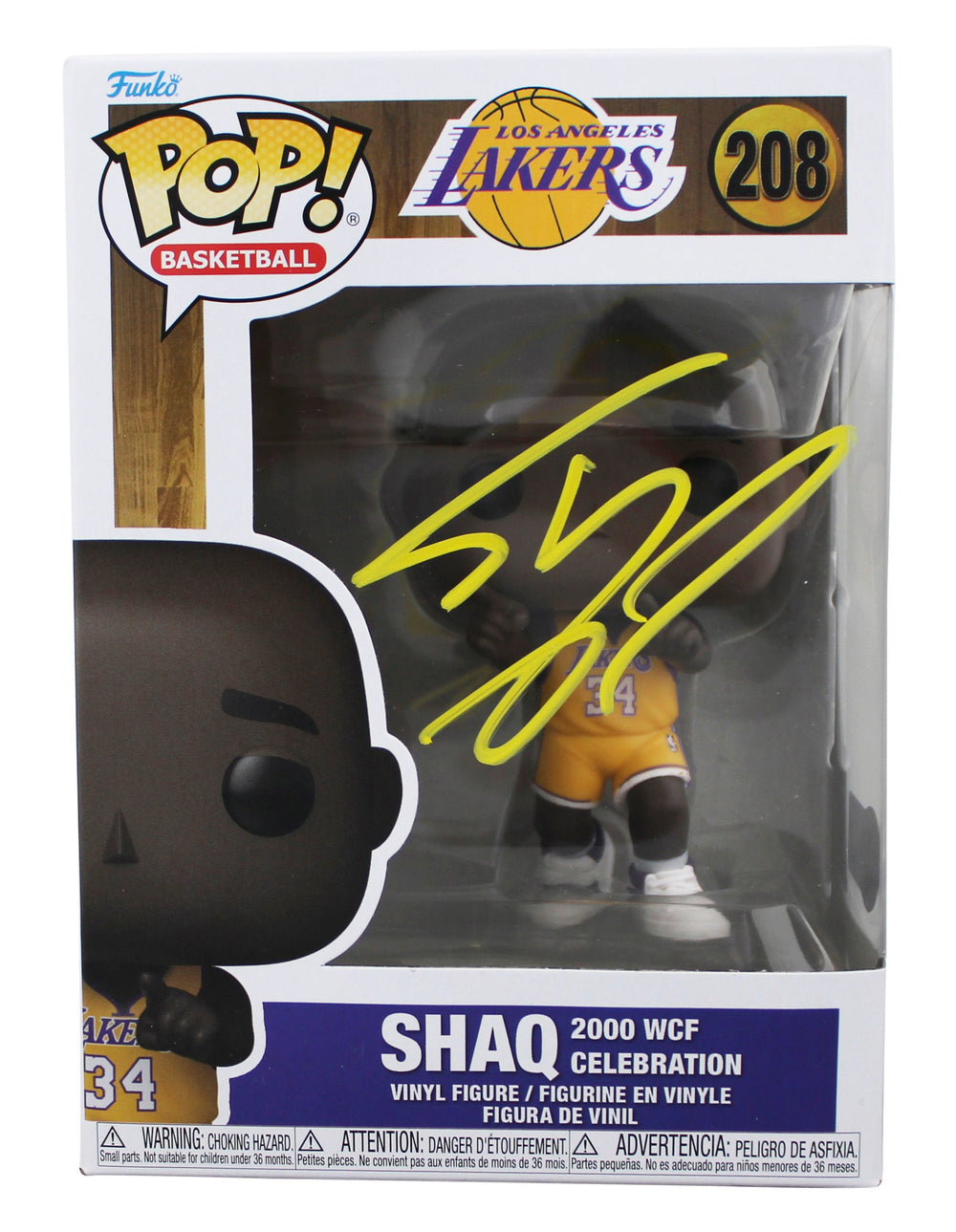 Lakers Shaquille O'Neal Signed #208 Funko Pop Vinyl Figure BAS Witness #3W386072