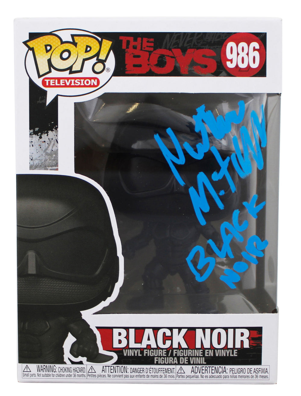 Nathan Mitchell The Boys "Black Noir" Signed #986 Funko Pop Figure JSA #AW31950