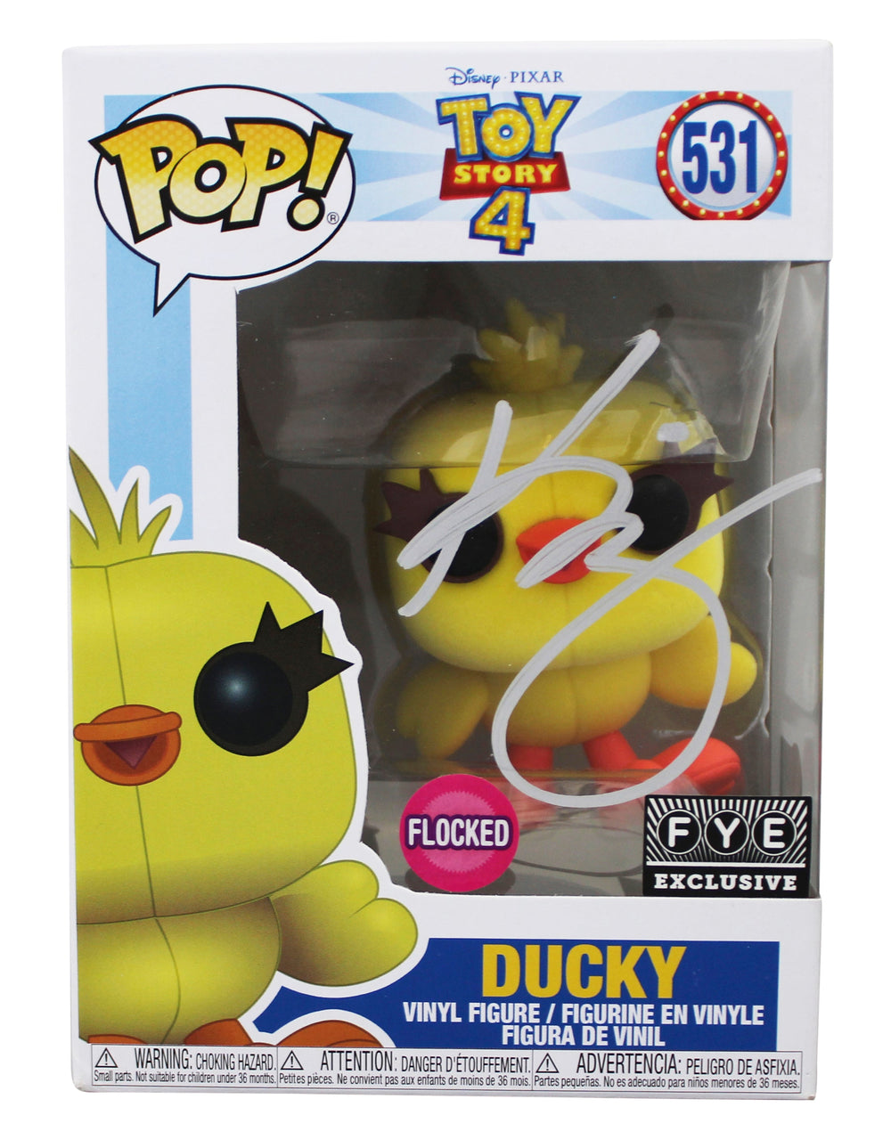 Keegan-Michael Key Toy Story 4 Signed Ducky #531 Funko Pop Figure BAS #BN35376