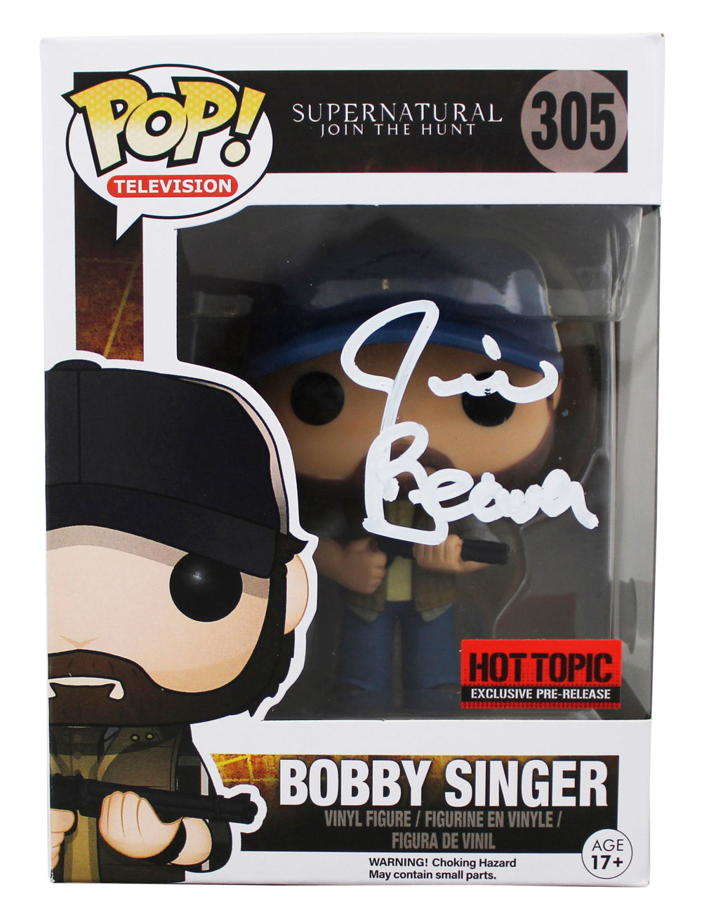 Jim Beaver Supernatural Signed Bobby Singer #305 Funko Pop Figure BAS #BN35363