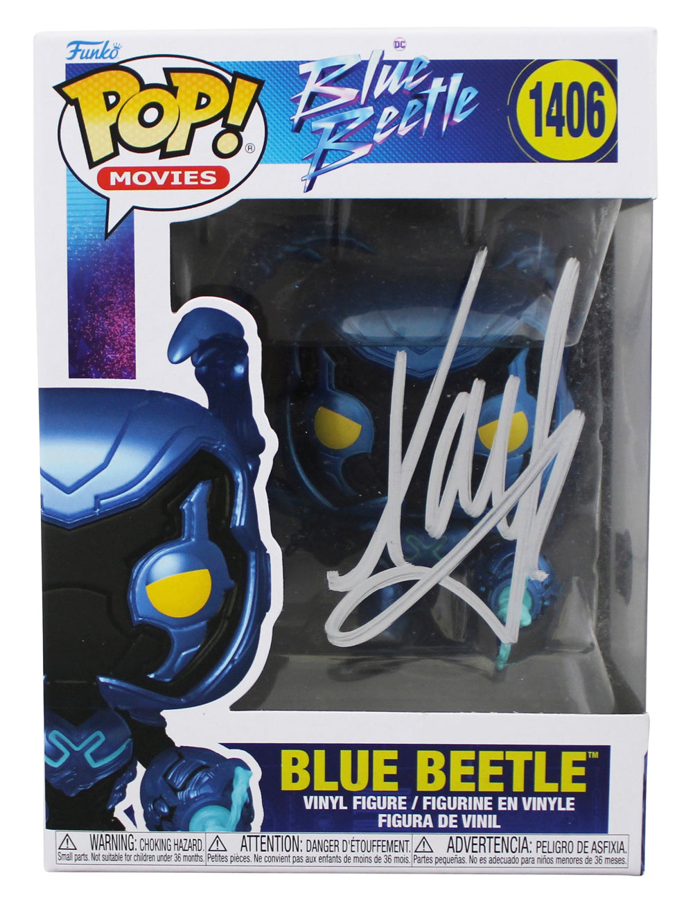 Xolo Mariduena Blue Beetle Signed #1406 Funko Pop Vinyl Figure BAS #BN36431