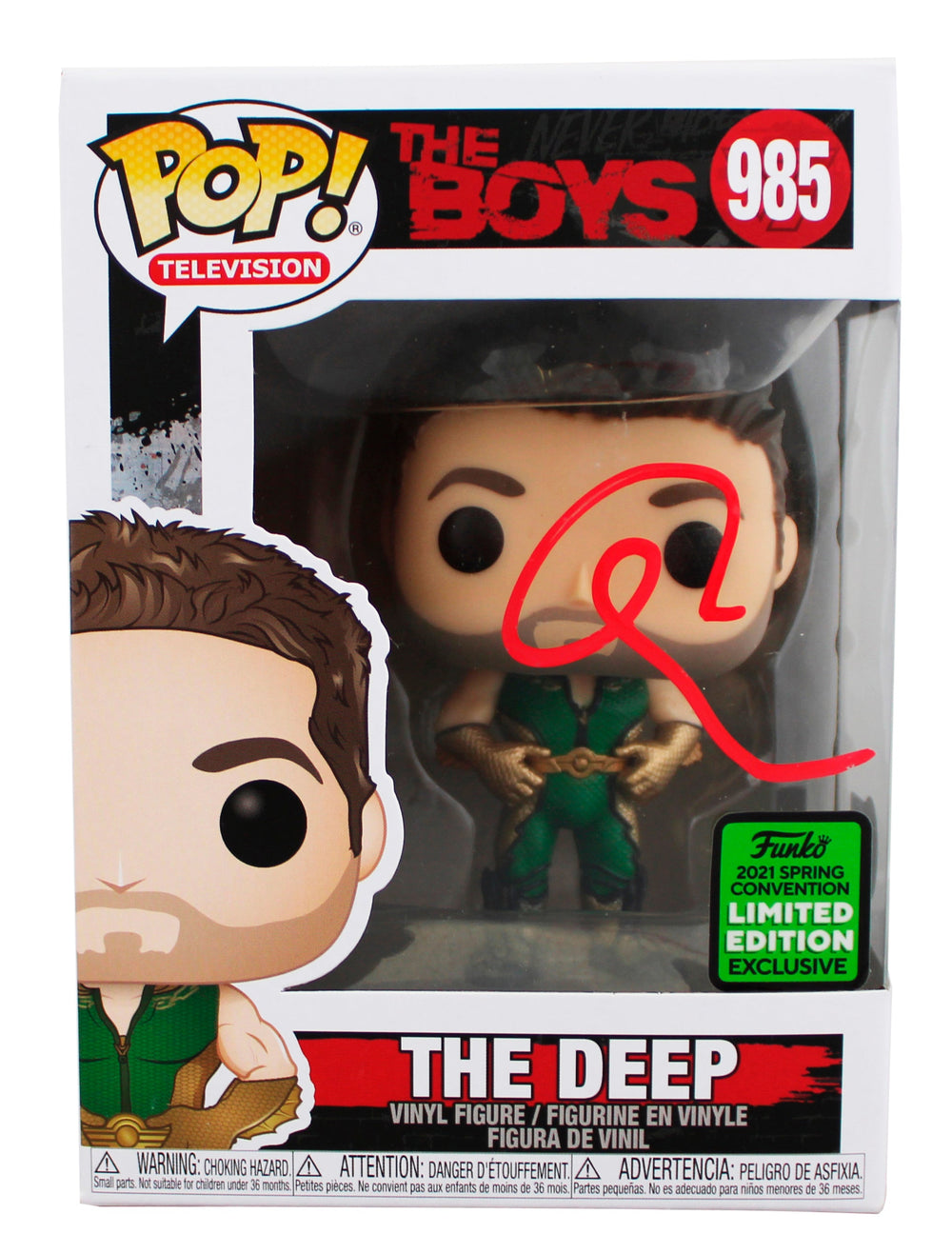 Chace Crawford The Boys Signed The Deep #985 Funko Pop Vinyl Figure BAS #BQ56269