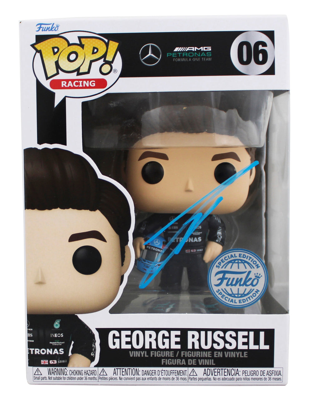 George Russell Formula 1 Signed #06 Funko Pop Vinyl Figure JSA #CF51139