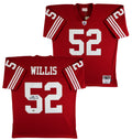 49ers Patrick Willis "HOF 24" Signed Red Mitchell & Ness Jersey BAS Witnessed