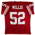 49ers Patrick Willis "HOF 24" Signed Red Mitchell & Ness Jersey BAS Witnessed